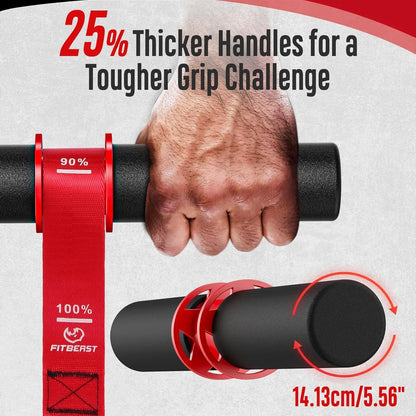 Fitbeast Forearm Strengthener & Wrist Roller with Thickened Handle, Forearm Exerciser with Adjustable Nylon Strap, 220Lbs Capacity - Ideal for Wrist, Forearm, Grip, and Arm Workouts, Grip Strength Trainer