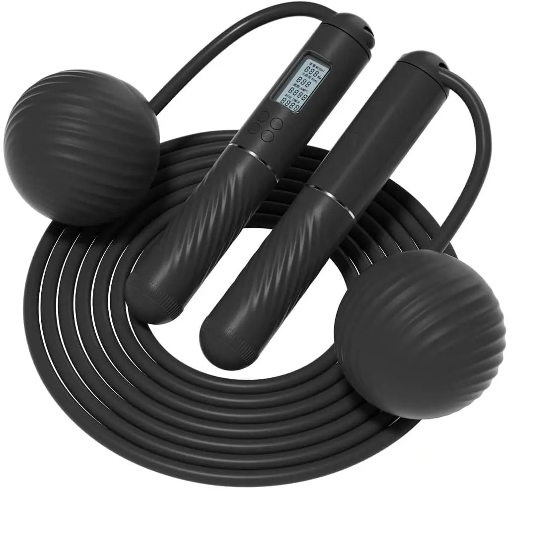 2 in 1 Cordless Jump Rope with Counter for Fitness - Adjustable Smart Skipping Rope for Men Women Kids Outdoor Speed Boxing Crossfit Workout Exercise Cardio Large Ball-Weighted Jump Rope