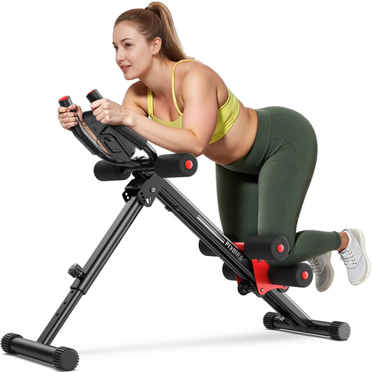 FLYBIRD Foldable Fitness Ab Machine - Adjustable Multifunctional Abdominal Muscle Core Trainer, Tummy Exercise Equipment for Beginner at Home Gym Full Body Strength Training