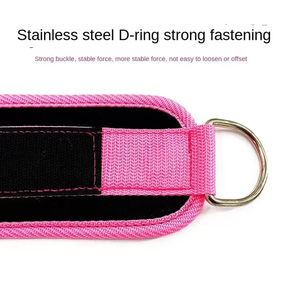 Ankle Straps with Double D-Ring for Gym Workouts Glutes Legs Strength Training Fitness Pink Black Blue Red Nylon Weight Equipment Weighted Belt Support Sports Safety Abductors