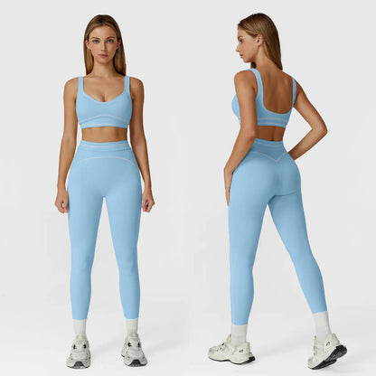 MFVIM Women'S Two-Piece Sports Set, Comfortable Activewear for Fitness and Gym, Athletic Clothing for Everyday Use Summer Sportswear Yoga Bottoms Sporty Casual Seamless