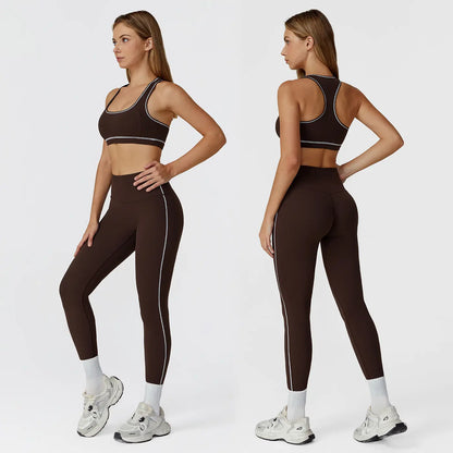 MFVIM Women'S Two-Piece Sports Set, Comfortable Activewear for Fitness and Gym, Athletic Clothing for Everyday Use Summer Sportswear Yoga Bottoms Sporty Casual Seamless