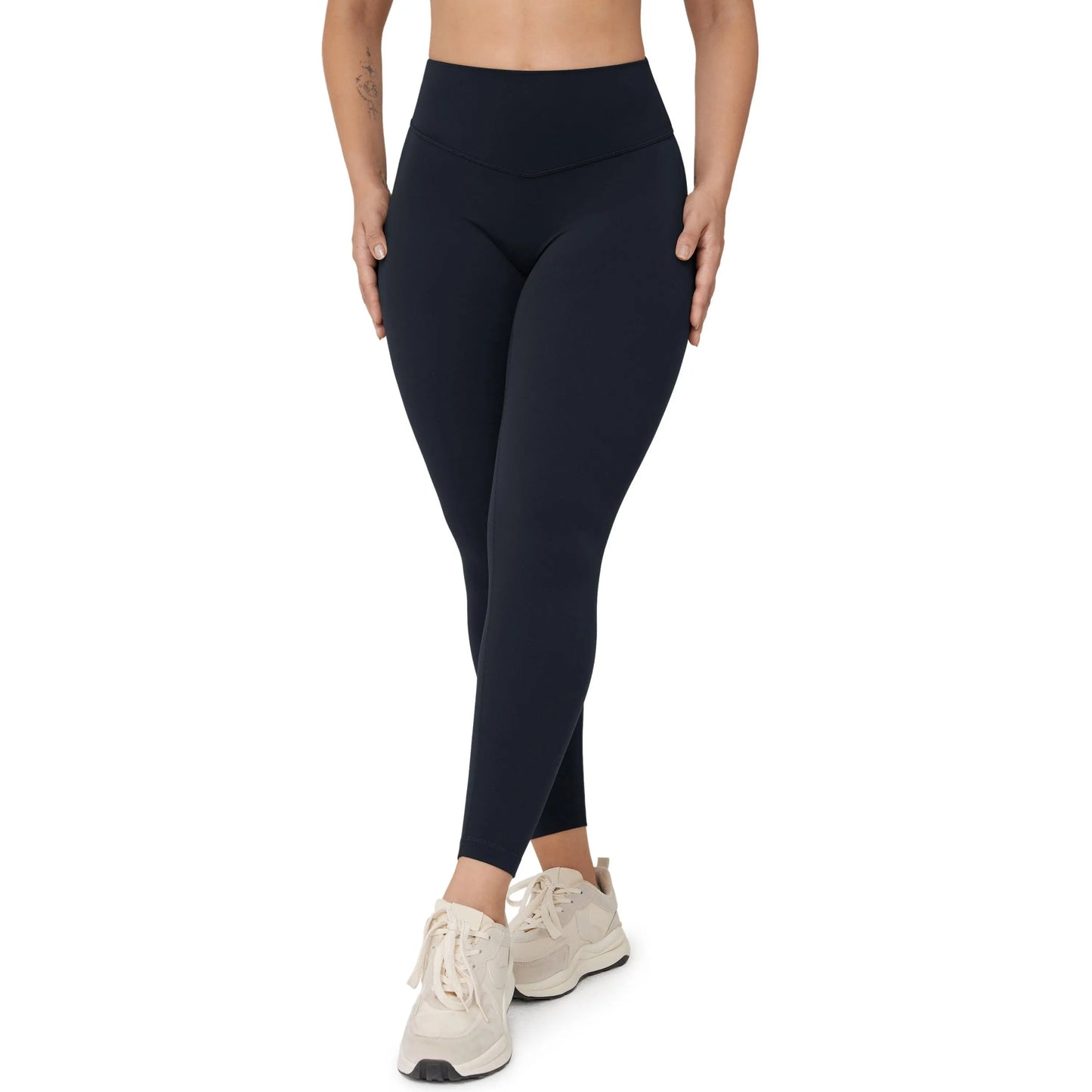 Hugcurve No Front Seam High Waisted Workout Leggings for Women Buttery Soft Yoga Pants Gym Athletic Tights - 25''/28''