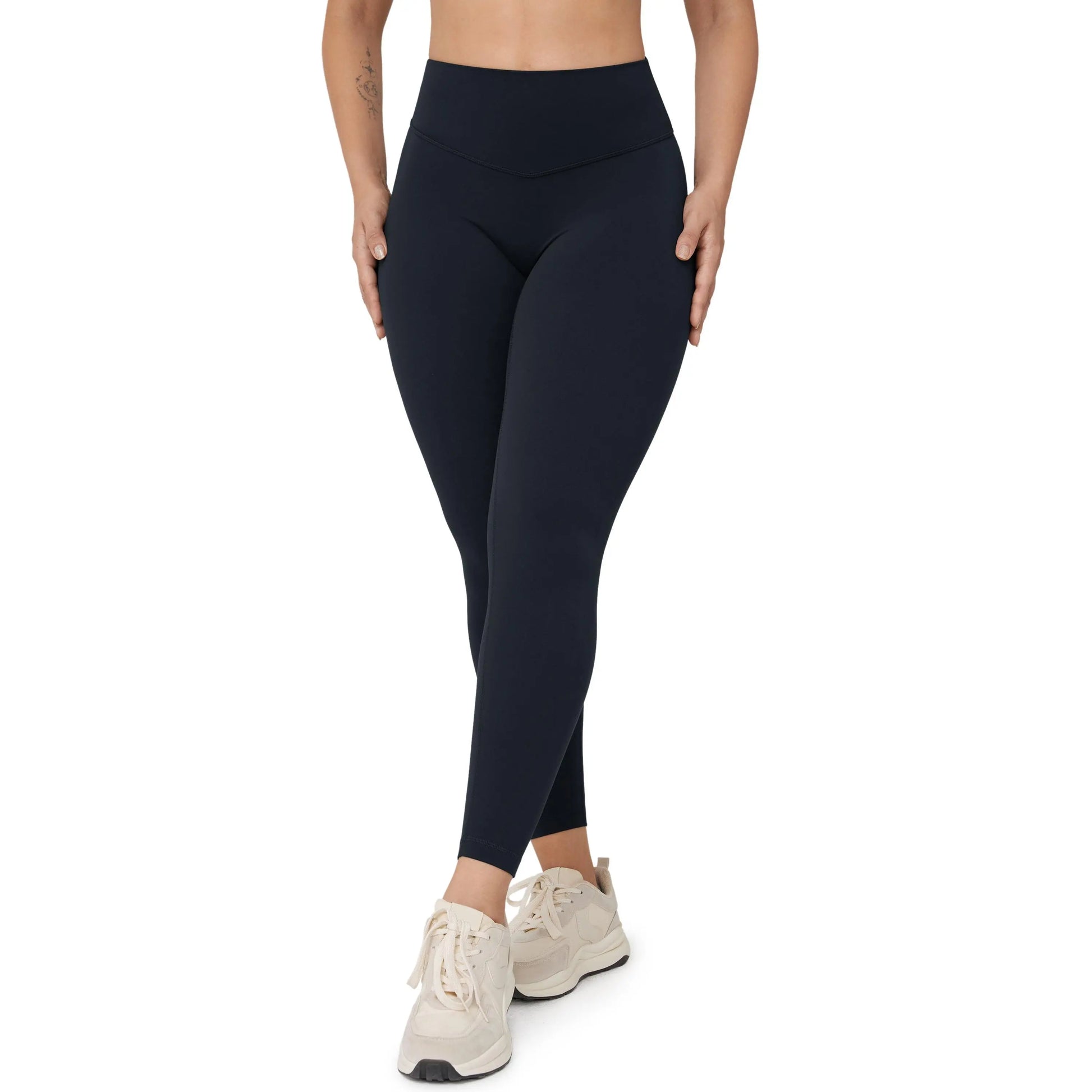 Hugcurve No Front Seam High Waisted Workout Leggings for Women Buttery Soft Yoga Pants Gym Athletic Tights - 25''/28''
