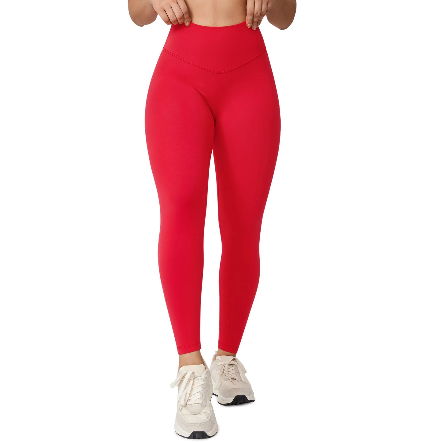 Hugcurve No Front Seam High Waisted Workout Leggings for Women Buttery Soft Yoga Pants Gym Athletic Tights - 25''/28''