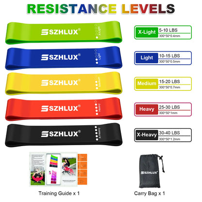 Professional Resistance Bands for Exercise, Elastic Loop Bands for Physical Therapy and Yoga, Starter Set for Glute and Leg Workouts, Pilates Flex Bands