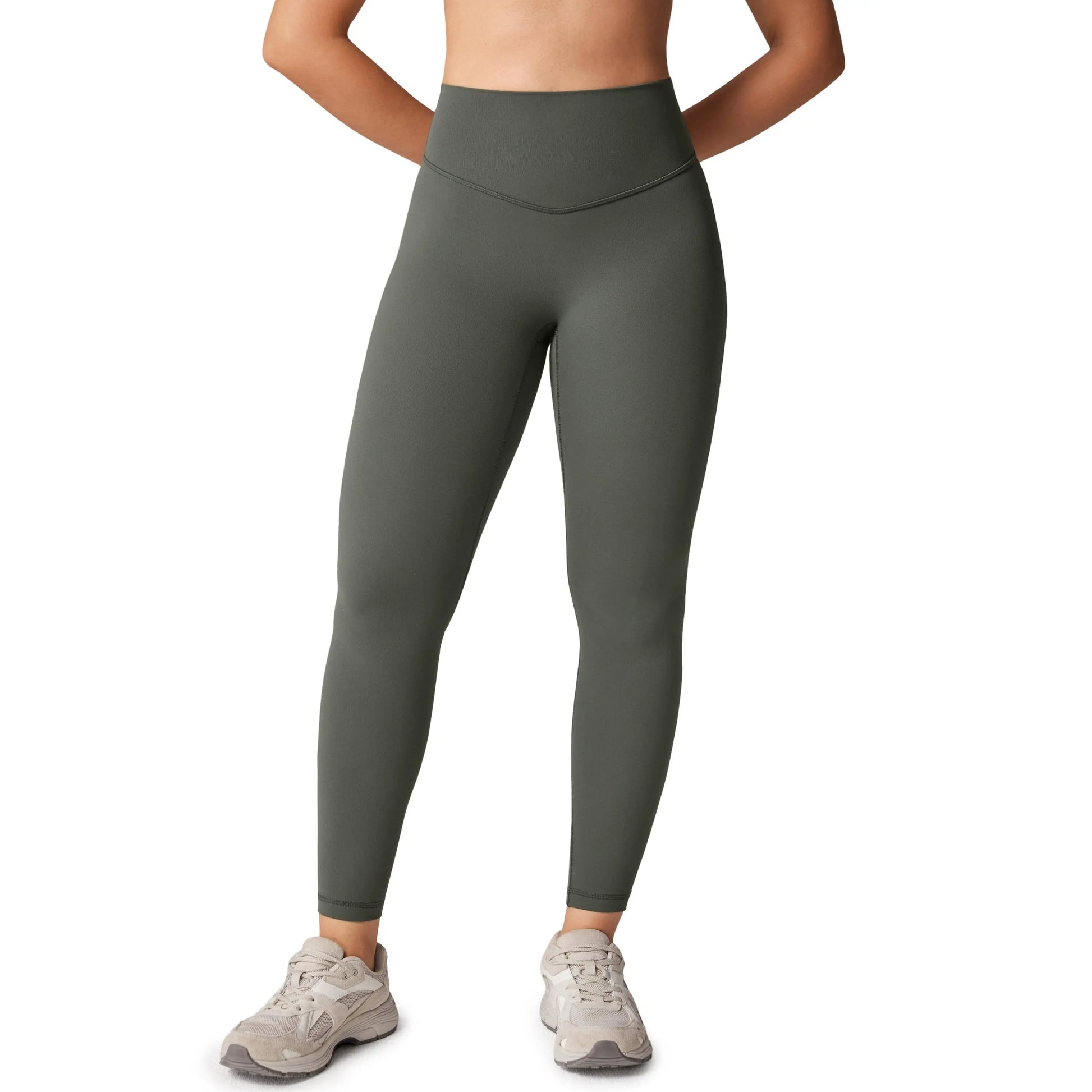 Hugcurve No Front Seam High Waisted Workout Leggings for Women Buttery Soft Yoga Pants Gym Athletic Tights - 25''/28''