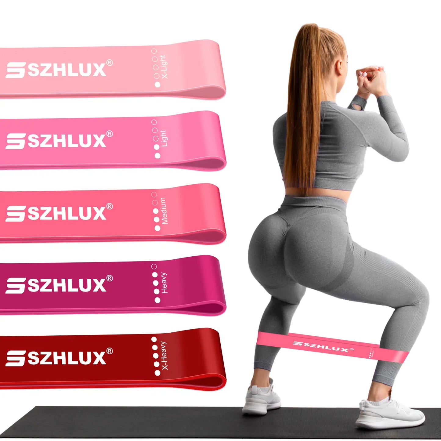 Professional Resistance Bands for Exercise, Elastic Loop Bands for Physical Therapy and Yoga, Starter Set for Glute and Leg Workouts, Pilates Flex Bands
