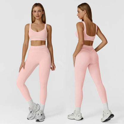 MFVIM Women'S Two-Piece Sports Set, Comfortable Activewear for Fitness and Gym, Athletic Clothing for Everyday Use Summer Sportswear Yoga Bottoms Sporty Casual Seamless
