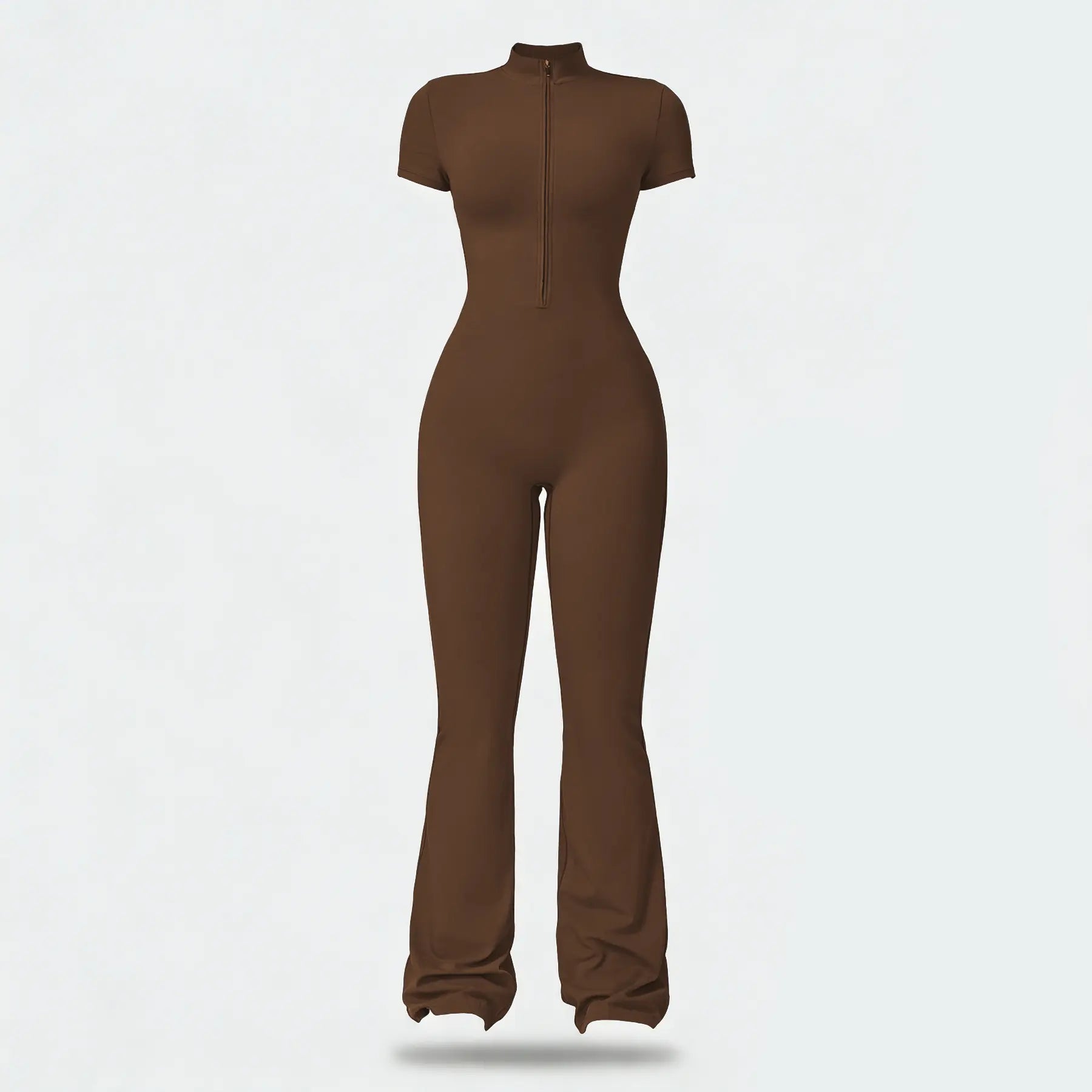 NVWA Women'S Long Sleeve Flared Zipper Covered Bust Sports Jumpsuit - Wide Leg Bodysuit, Athletic Style Activewear, Workout Gym Clothing, Stylish Activewear, Fitness Outfits for Gym, Pilates, Outdoor Fun,Summervibes