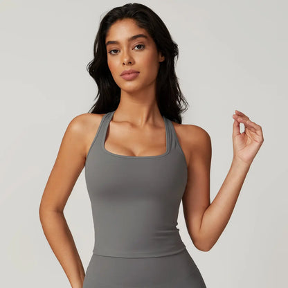 MASKERT Women'S Sports Tank Top Built-In Bra Stretchy Buttery Soft Lightweight for Yoga & Training
