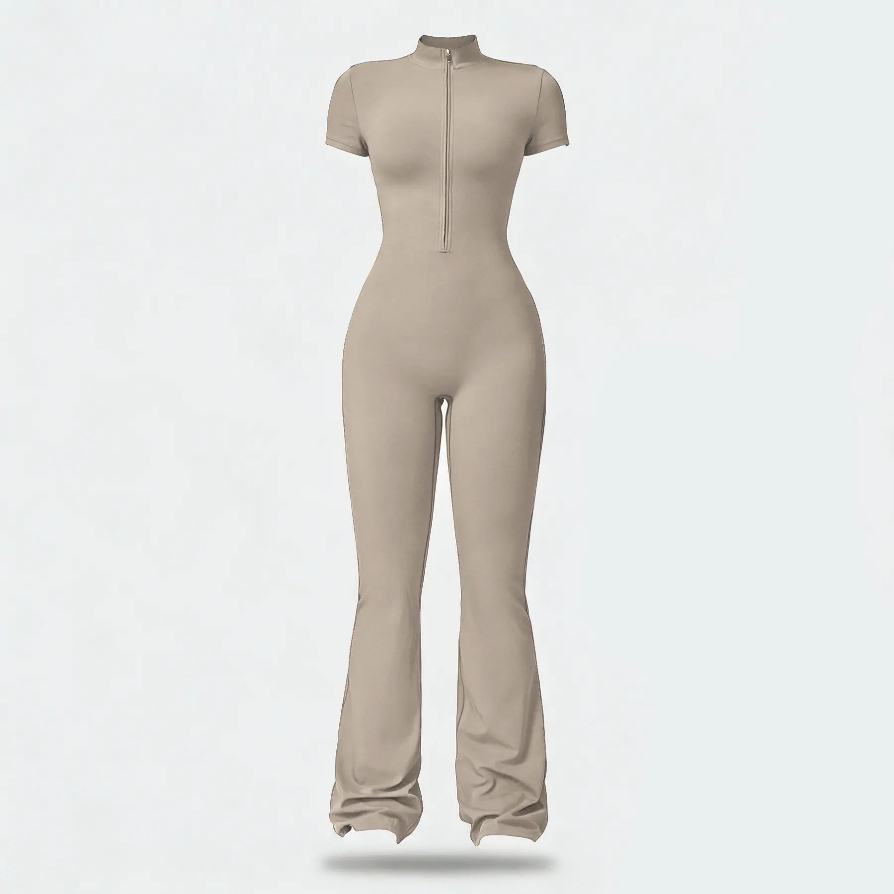NVWA Women'S Long Sleeve Flared Zipper Covered Bust Sports Jumpsuit - Wide Leg Bodysuit, Athletic Style Activewear, Workout Gym Clothing, Stylish Activewear, Fitness Outfits for Gym, Pilates, Outdoor Fun,Summervibes