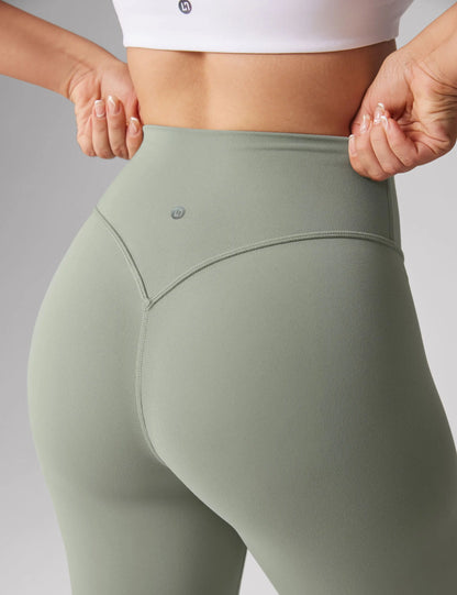 Hugcurve No Front Seam High Waisted Workout Leggings for Women Buttery Soft Yoga Pants Gym Athletic Tights - 25''/28''