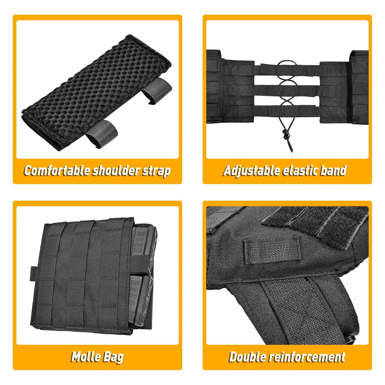 GFIRE Quick Release Plate Carrier Vest Molle Vest Adjustable Breathable for Sport 32-52 Inches Adjustable Size Perfect Gift for Men