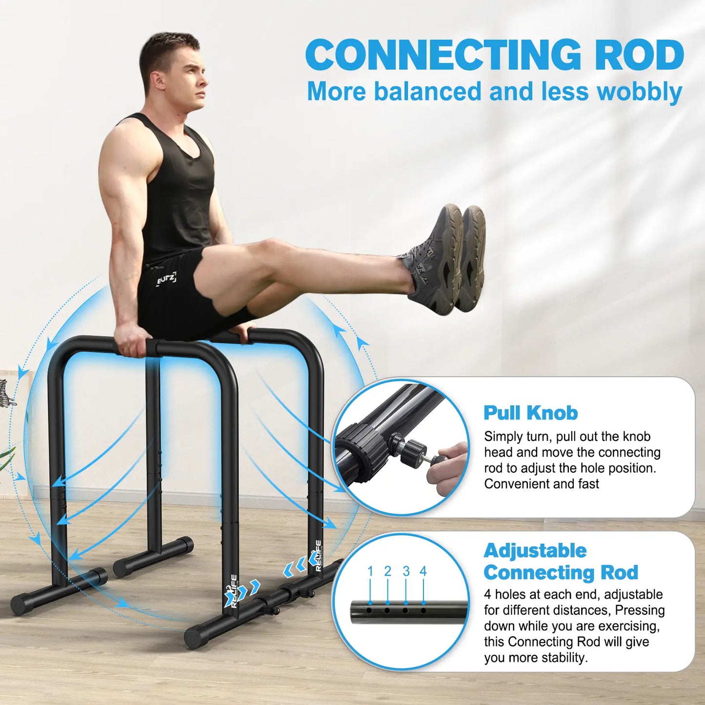 Relife Sports Dip Station Functional Heavy Duty Dip Stands Fitness Workout Dip Bar Station Stabilizer Parallette Push up Stand Dealsforyoudays Strength Training Equipment Summervibes