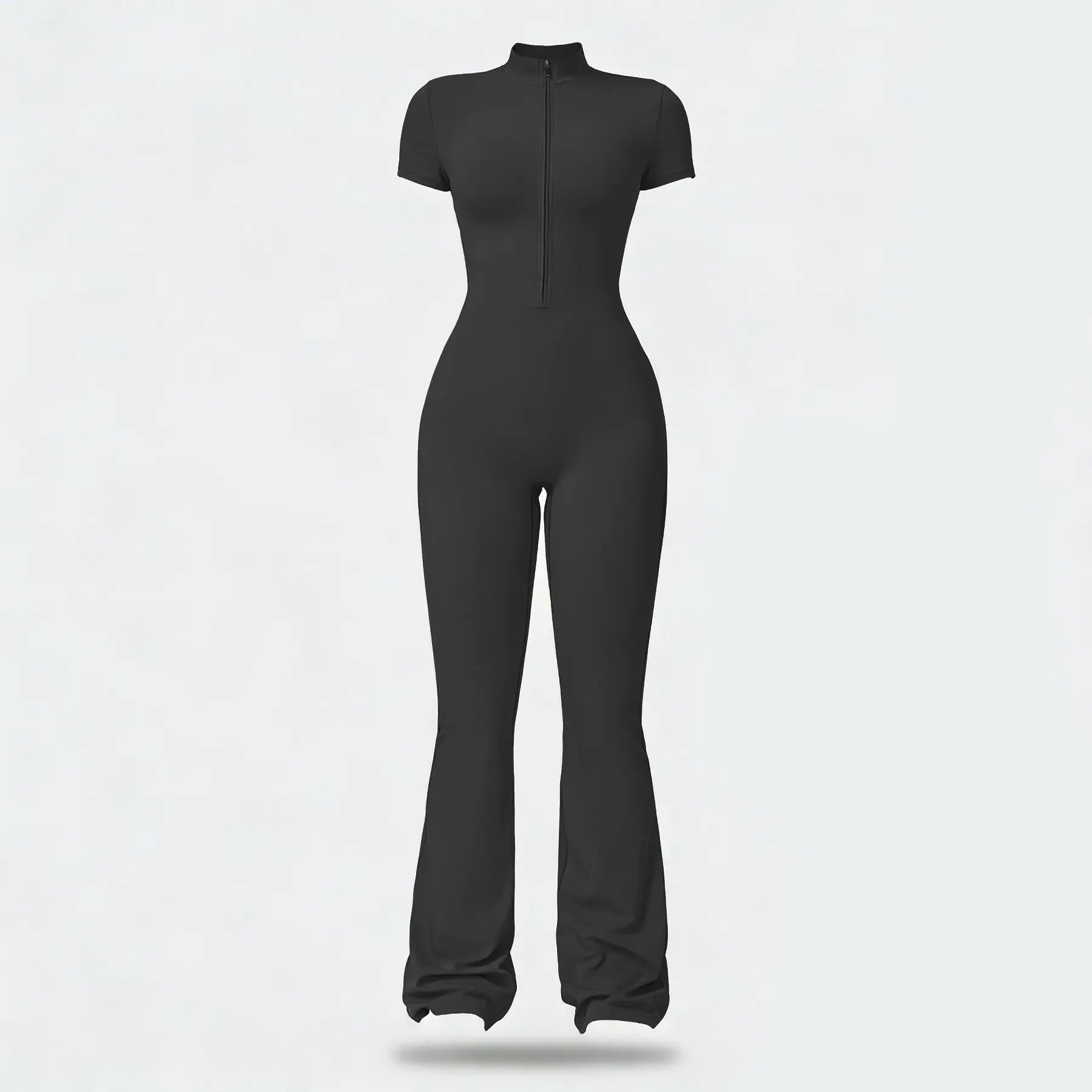 NVWA Women'S Long Sleeve Flared Zipper Covered Bust Sports Jumpsuit - Wide Leg Bodysuit, Athletic Style Activewear, Workout Gym Clothing, Stylish Activewear, Fitness Outfits for Gym, Pilates, Outdoor Fun,Summervibes