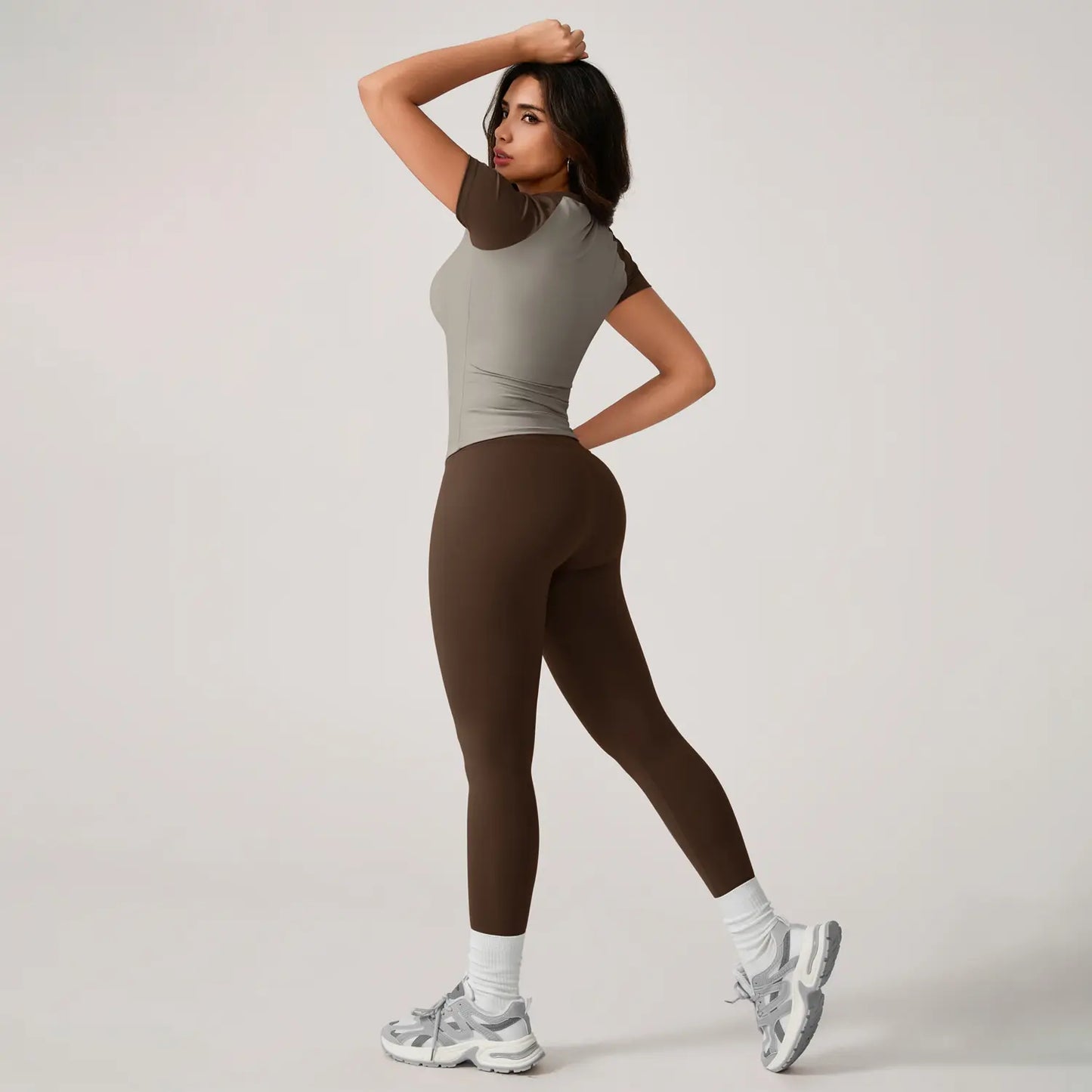 TIMEOFF Women'S 2 Piece Sweatsuit Set - Raglan Sleeve Color-Block Fitted Top & High-Waist Leggings, Stretchy Breathable Sporty Style Outfits for Yoga, Gym Workouts, Women'S Clothes,Summervibes