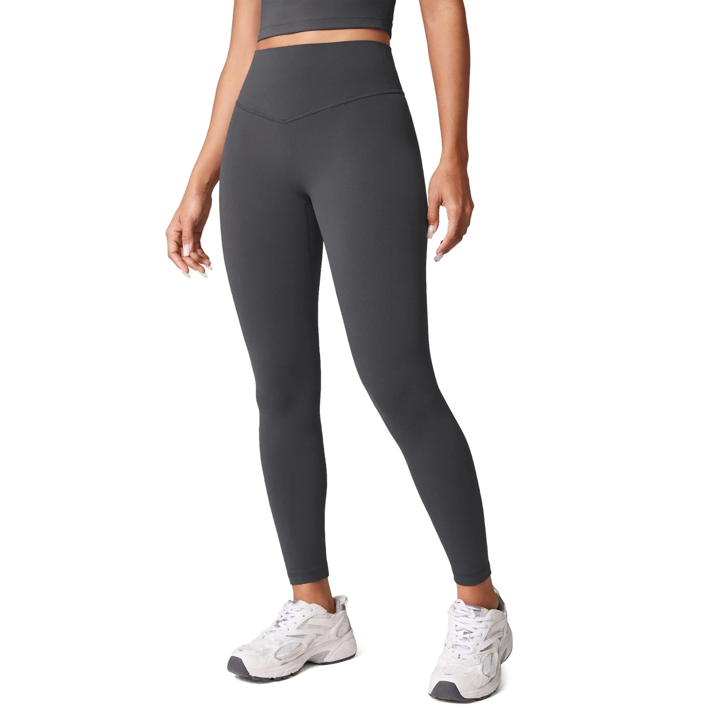 Hugcurve No Front Seam High Waisted Workout Leggings for Women Buttery Soft Yoga Pants Gym Athletic Tights - 25''/28''