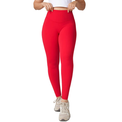 Hugcurve No Front Seam High Waisted Workout Leggings for Women Buttery Soft Yoga Pants Gym Athletic Tights - 25''/28''