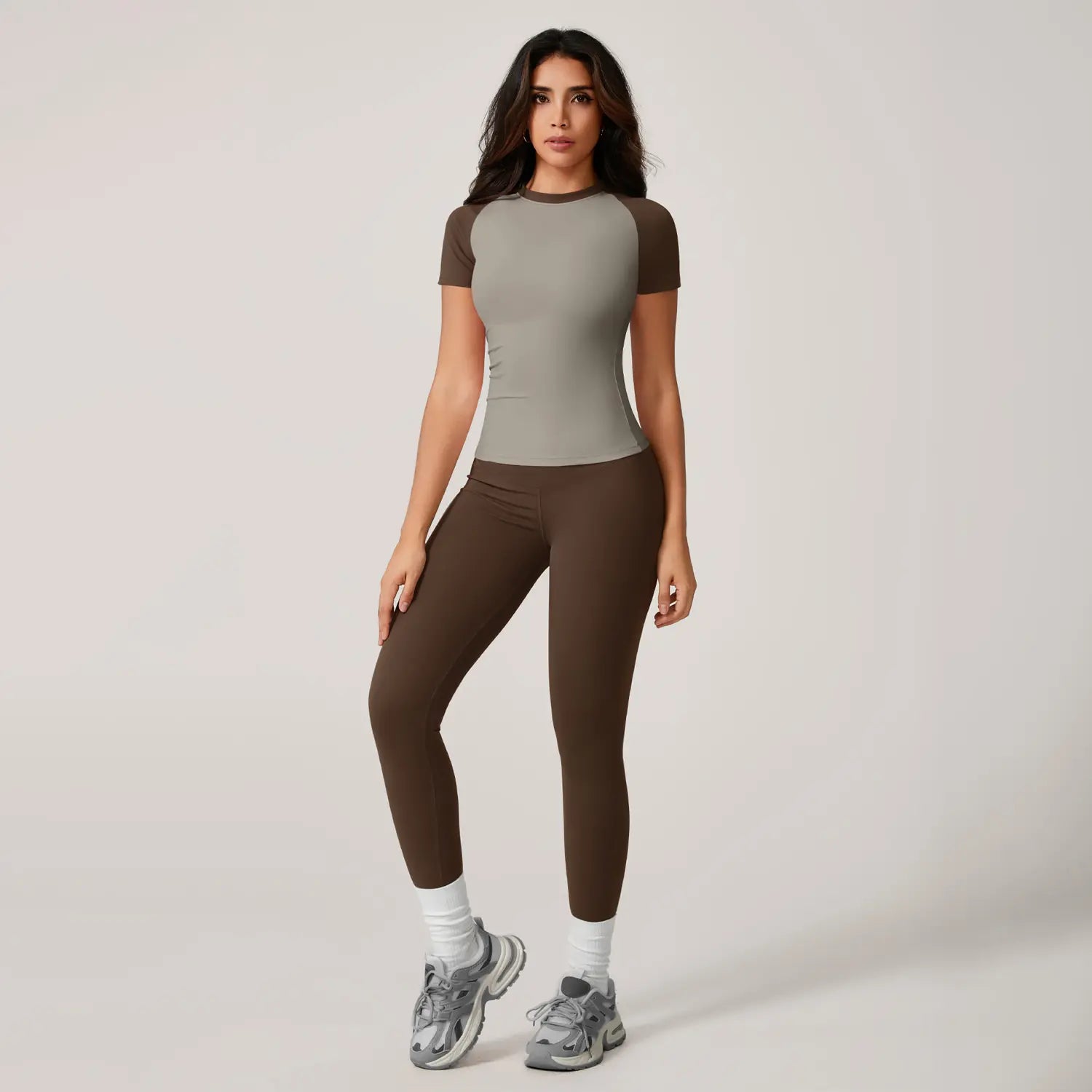 TIMEOFF Women'S 2 Piece Sweatsuit Set - Raglan Sleeve Color-Block Fitted Top & High-Waist Leggings, Stretchy Breathable Sporty Style Outfits for Yoga, Gym Workouts, Women'S Clothes,Summervibes
