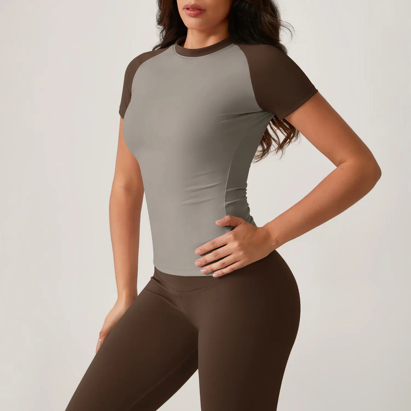 TIMEOFF Women'S 2 Piece Sweatsuit Set - Raglan Sleeve Color-Block Fitted Top & High-Waist Leggings, Stretchy Breathable Sporty Style Outfits for Yoga, Gym Workouts, Women'S Clothes,Summervibes