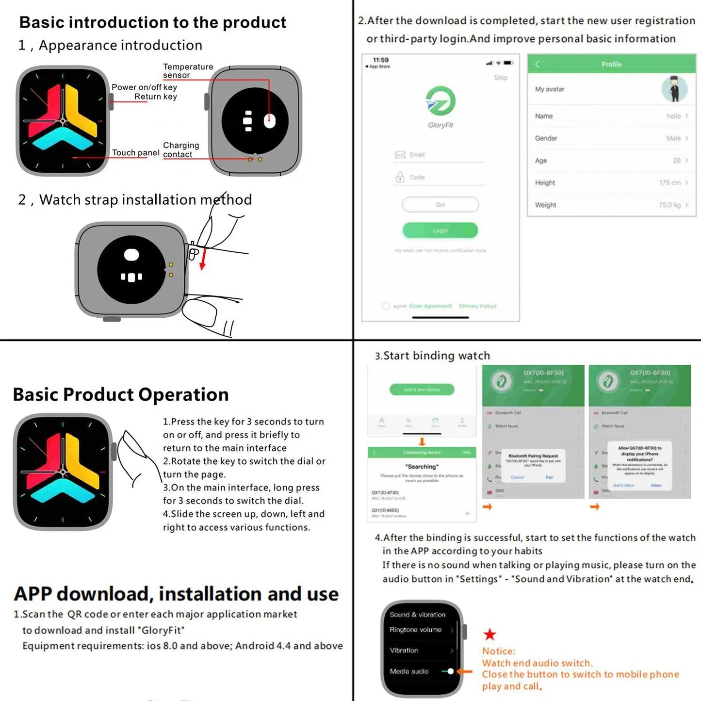 Smart Fitness Tracker Smartwatch with Bluetooth Call Function - Activity Watch for iPhone & Android, Touchscreen Health Wearable