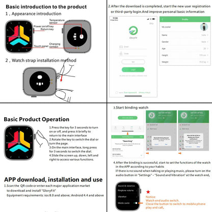 Smart Fitness Tracker Smartwatch with Bluetooth Call Function - Activity Watch for iPhone & Android, Touchscreen Health Wearable