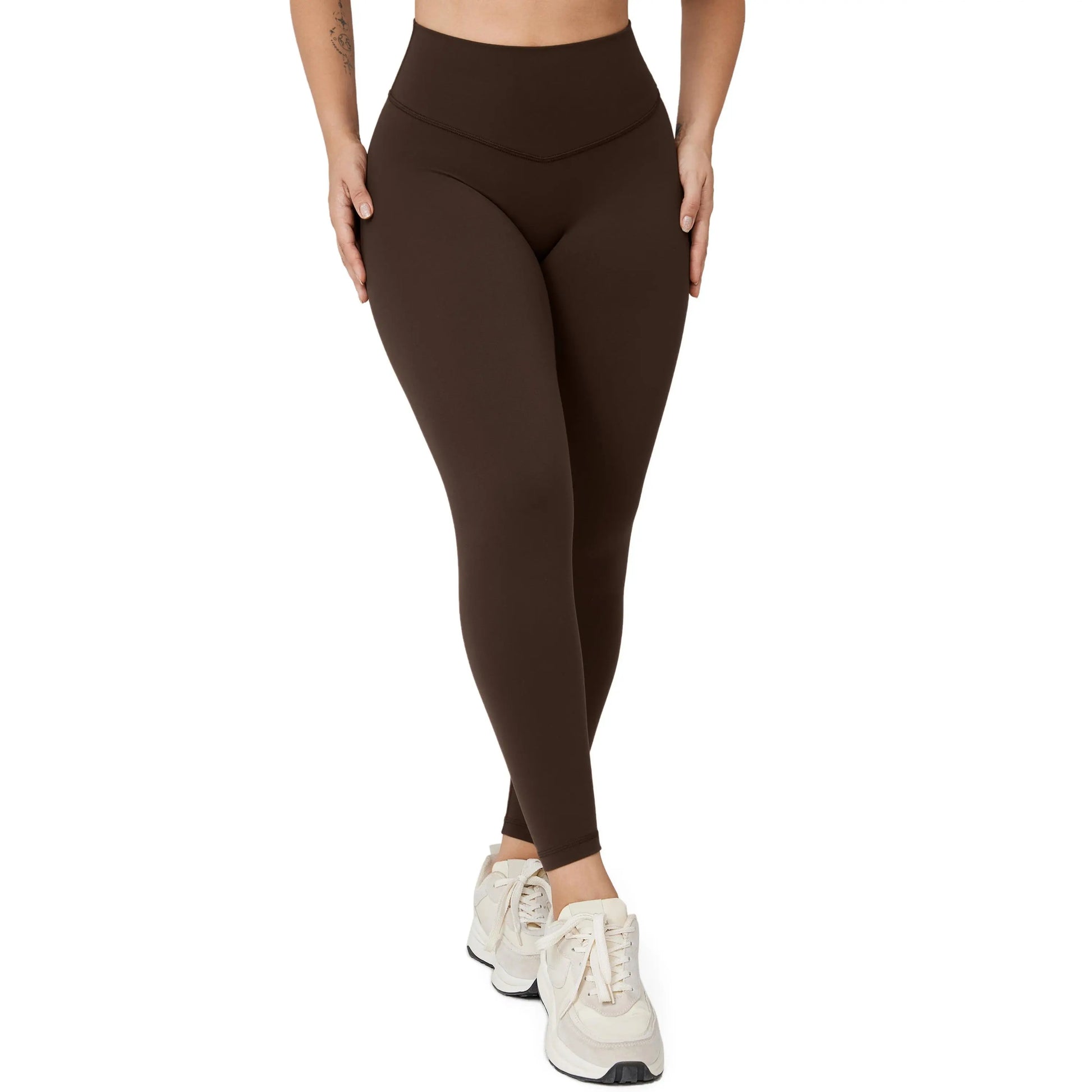 Hugcurve No Front Seam High Waisted Workout Leggings for Women Buttery Soft Yoga Pants Gym Athletic Tights - 25''/28''