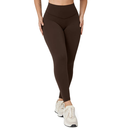 Hugcurve No Front Seam High Waisted Workout Leggings for Women Buttery Soft Yoga Pants Gym Athletic Tights - 25''/28''