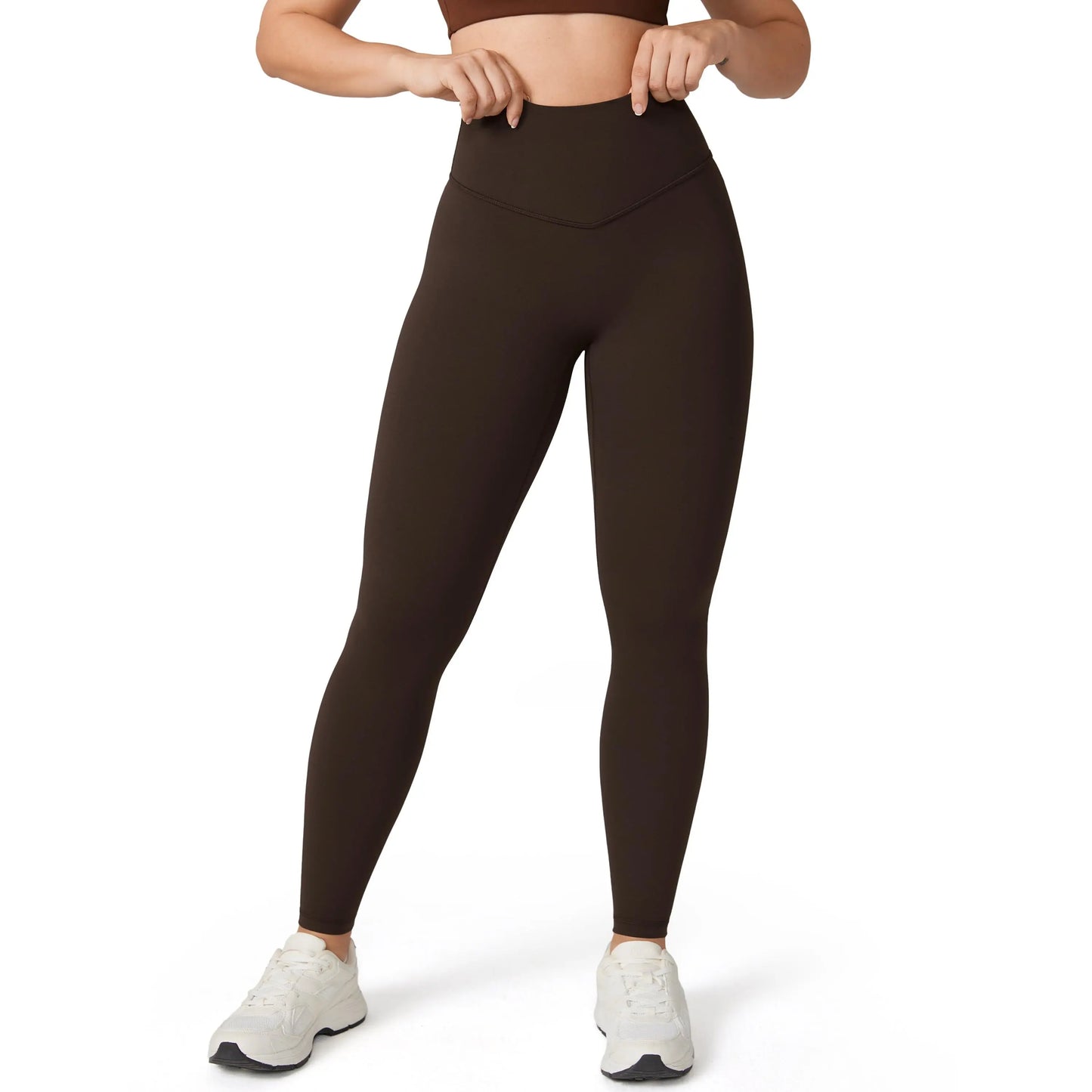 Hugcurve No Front Seam High Waisted Workout Leggings for Women Buttery Soft Yoga Pants Gym Athletic Tights - 25''/28''