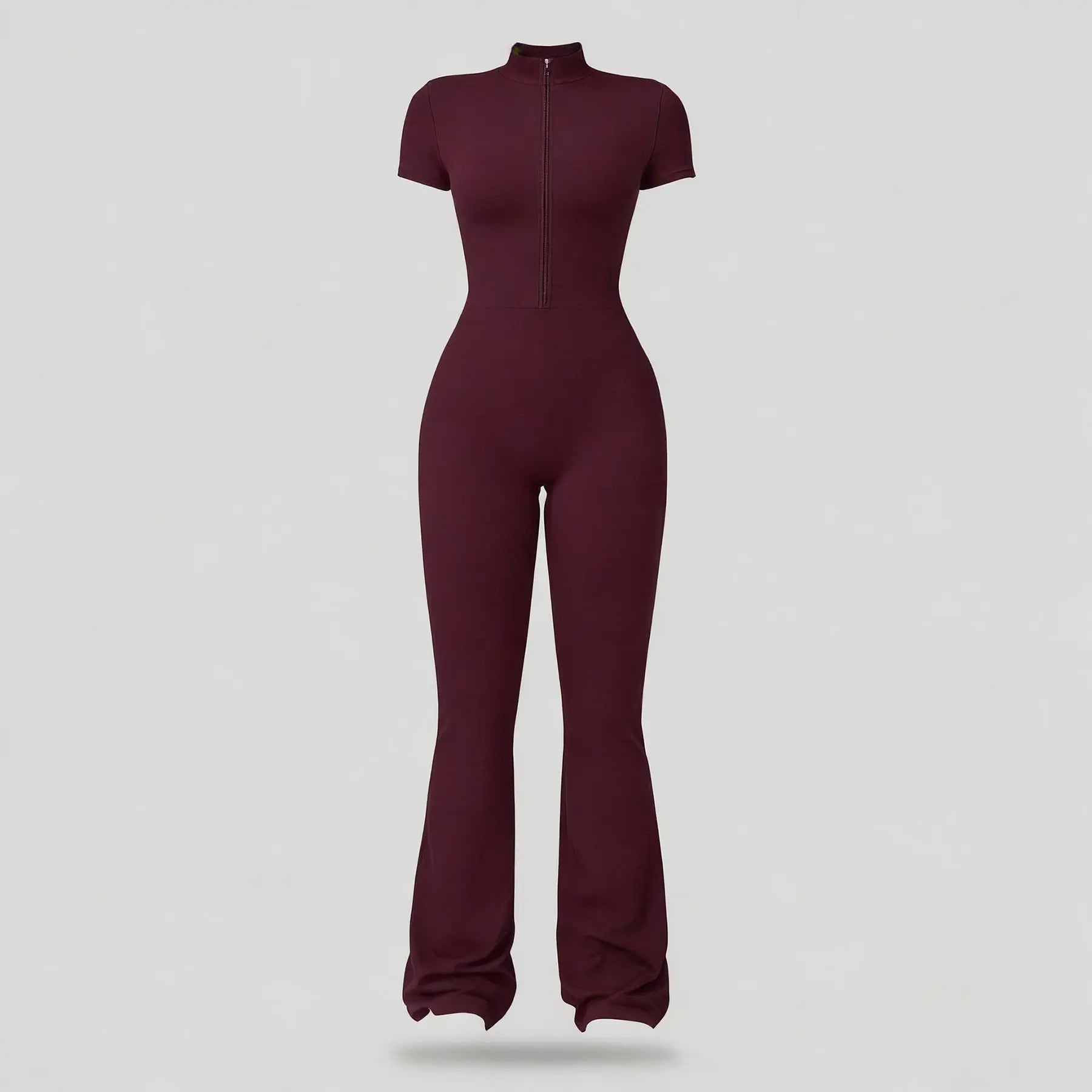 NVWA Women'S Long Sleeve Flared Zipper Covered Bust Sports Jumpsuit - Wide Leg Bodysuit, Athletic Style Activewear, Workout Gym Clothing, Stylish Activewear, Fitness Outfits for Gym, Pilates, Outdoor Fun,Summervibes