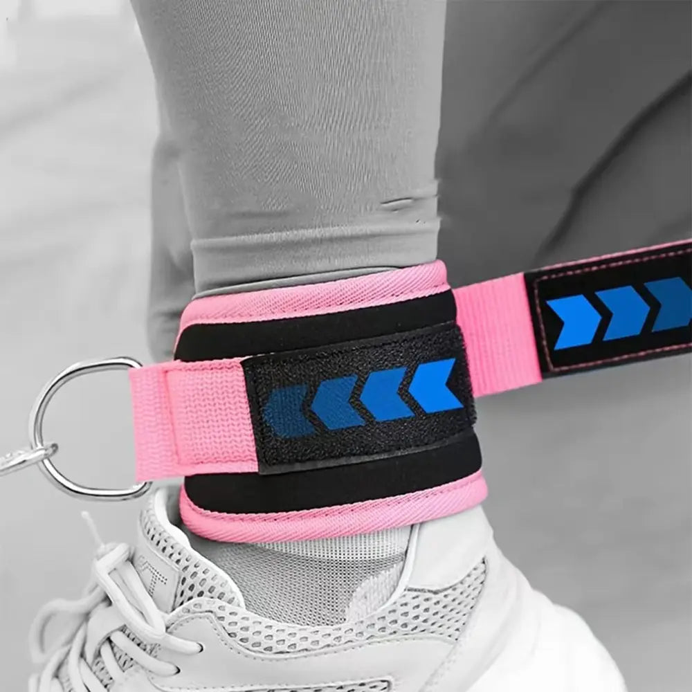 Ankle Straps with Double D-Ring for Gym Workouts Glutes Legs Strength Training Fitness Pink Black Blue Red Nylon Weight Equipment Weighted Belt Support Sports Safety Abductors