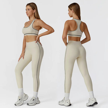 MFVIM Women'S Two-Piece Sports Set, Comfortable Activewear for Fitness and Gym, Athletic Clothing for Everyday Use Summer Sportswear Yoga Bottoms Sporty Casual Seamless