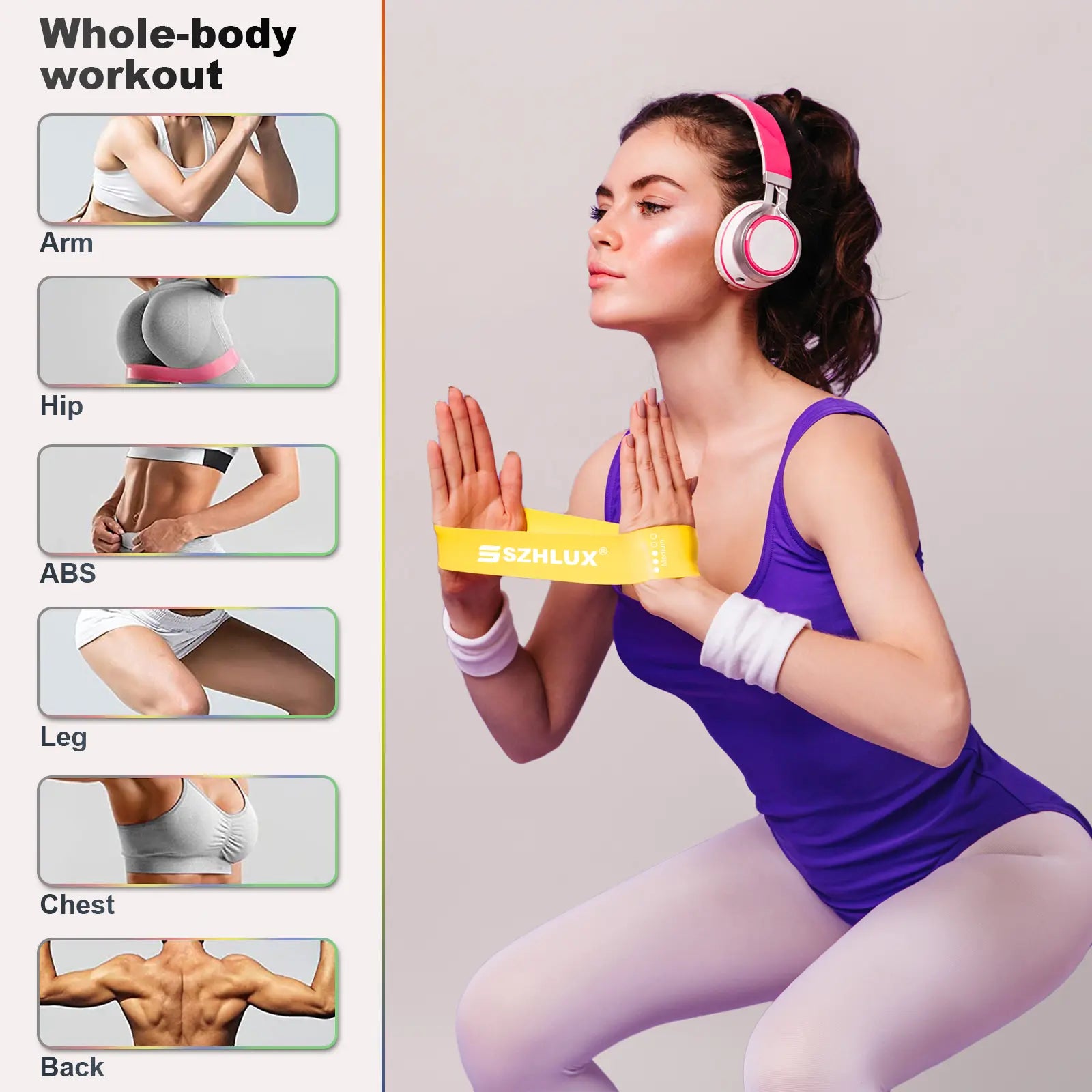 Professional Resistance Bands for Exercise, Elastic Loop Bands for Physical Therapy and Yoga, Starter Set for Glute and Leg Workouts, Pilates Flex Bands