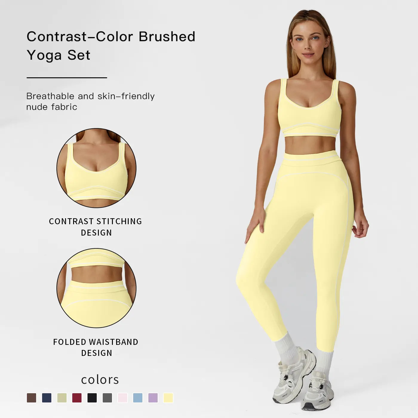 MFVIM Women'S Two-Piece Sports Set, Comfortable Activewear for Fitness and Gym, Athletic Clothing for Everyday Use Summer Sportswear Yoga Bottoms Sporty Casual Seamless