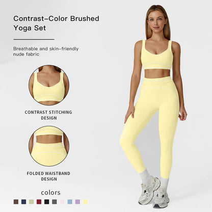 MFVIM Women'S Two-Piece Sports Set, Comfortable Activewear for Fitness and Gym, Athletic Clothing for Everyday Use Summer Sportswear Yoga Bottoms Sporty Casual Seamless