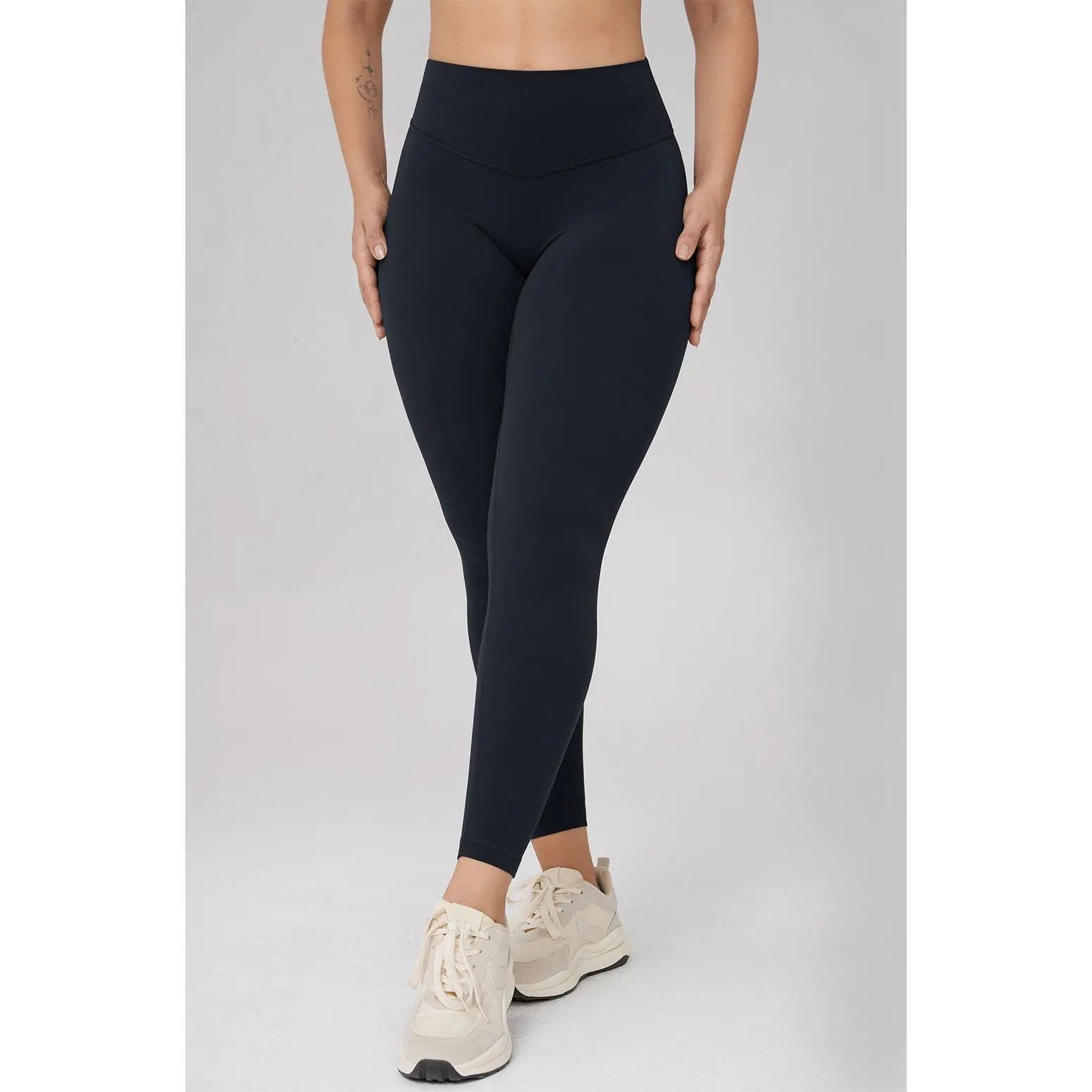Hugcurve No Front Seam High Waisted Workout Leggings for Women Buttery Soft Yoga Pants Gym Athletic Tights - 25''/28''