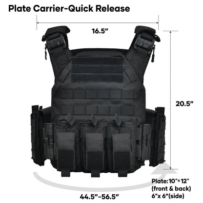 GFIRE Quick Release Plate Carrier Vest Molle Vest Adjustable Breathable for Sport 32-52 Inches Adjustable Size Perfect Gift for Men