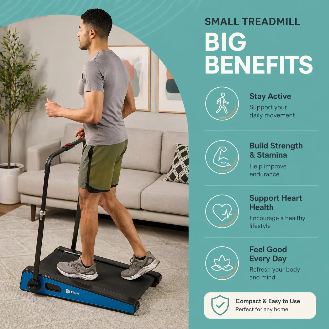 Pacermini Pro Portable Treadmill - Exercise Equipment for Home Gym Portable Treadmill
