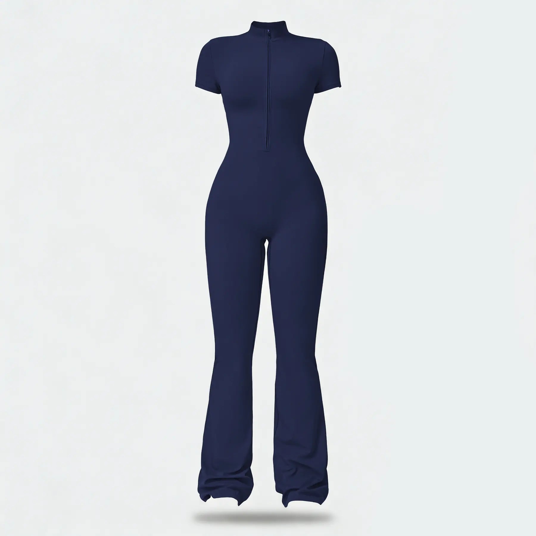 NVWA Women'S Long Sleeve Flared Zipper Covered Bust Sports Jumpsuit - Wide Leg Bodysuit, Athletic Style Activewear, Workout Gym Clothing, Stylish Activewear, Fitness Outfits for Gym, Pilates, Outdoor Fun,Summervibes