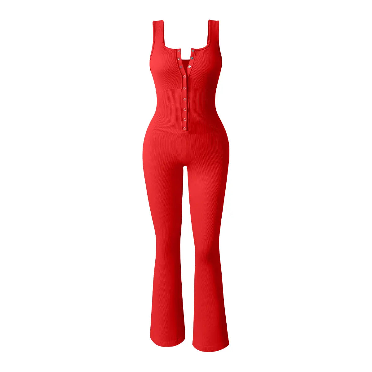 OQQ Women'S Yoga Ribbed Tank Button Tops Rompers Sleeveless Exercise Jumpsuits Springtok Outdoorfun