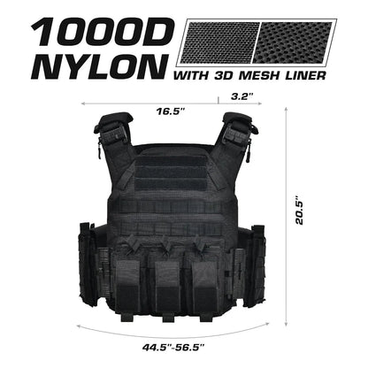 GFIRE Quick Release Plate Carrier Vest Molle Vest Adjustable Breathable for Sport 32-52 Inches Adjustable Size Perfect Gift for Men