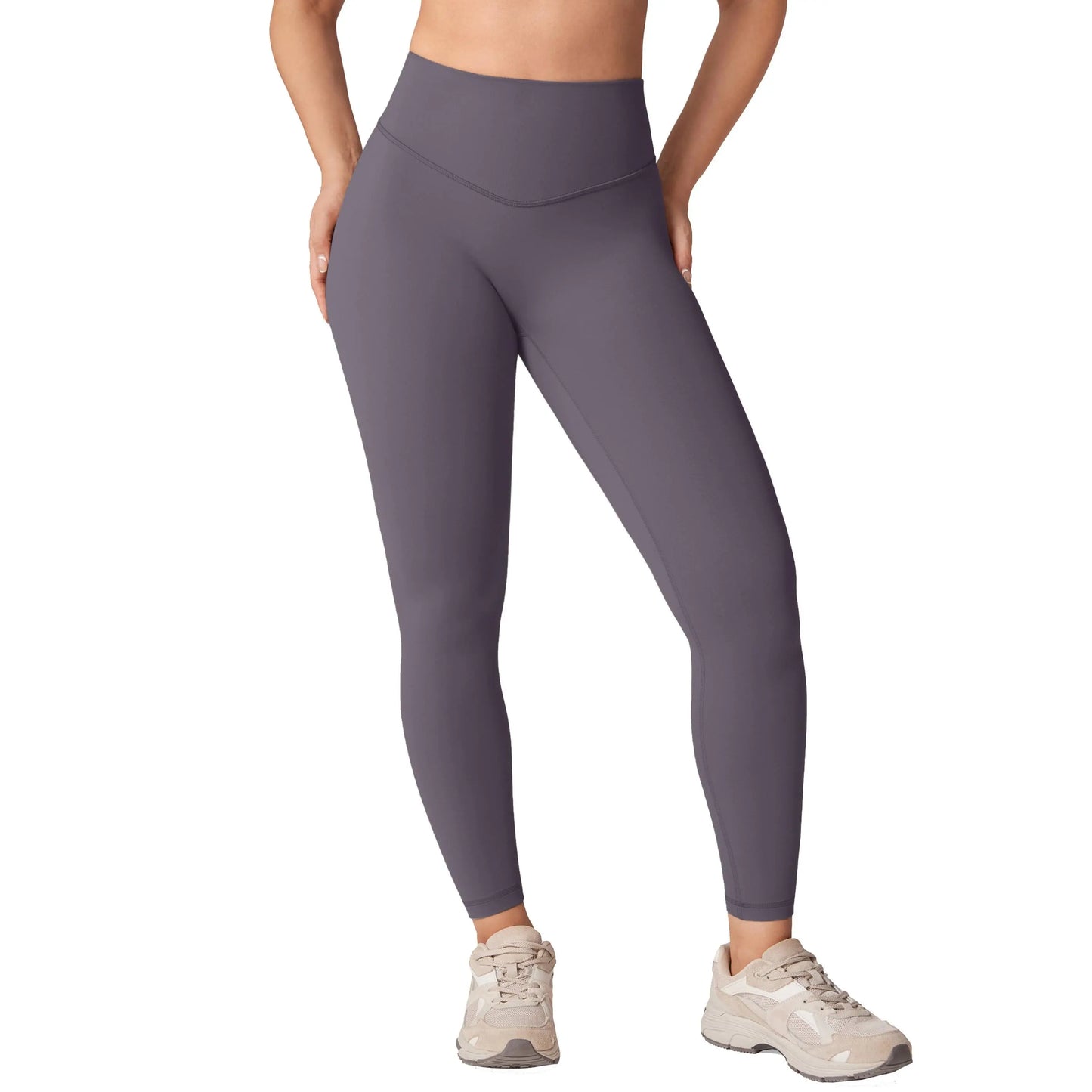Hugcurve No Front Seam High Waisted Workout Leggings for Women Buttery Soft Yoga Pants Gym Athletic Tights - 25''/28''
