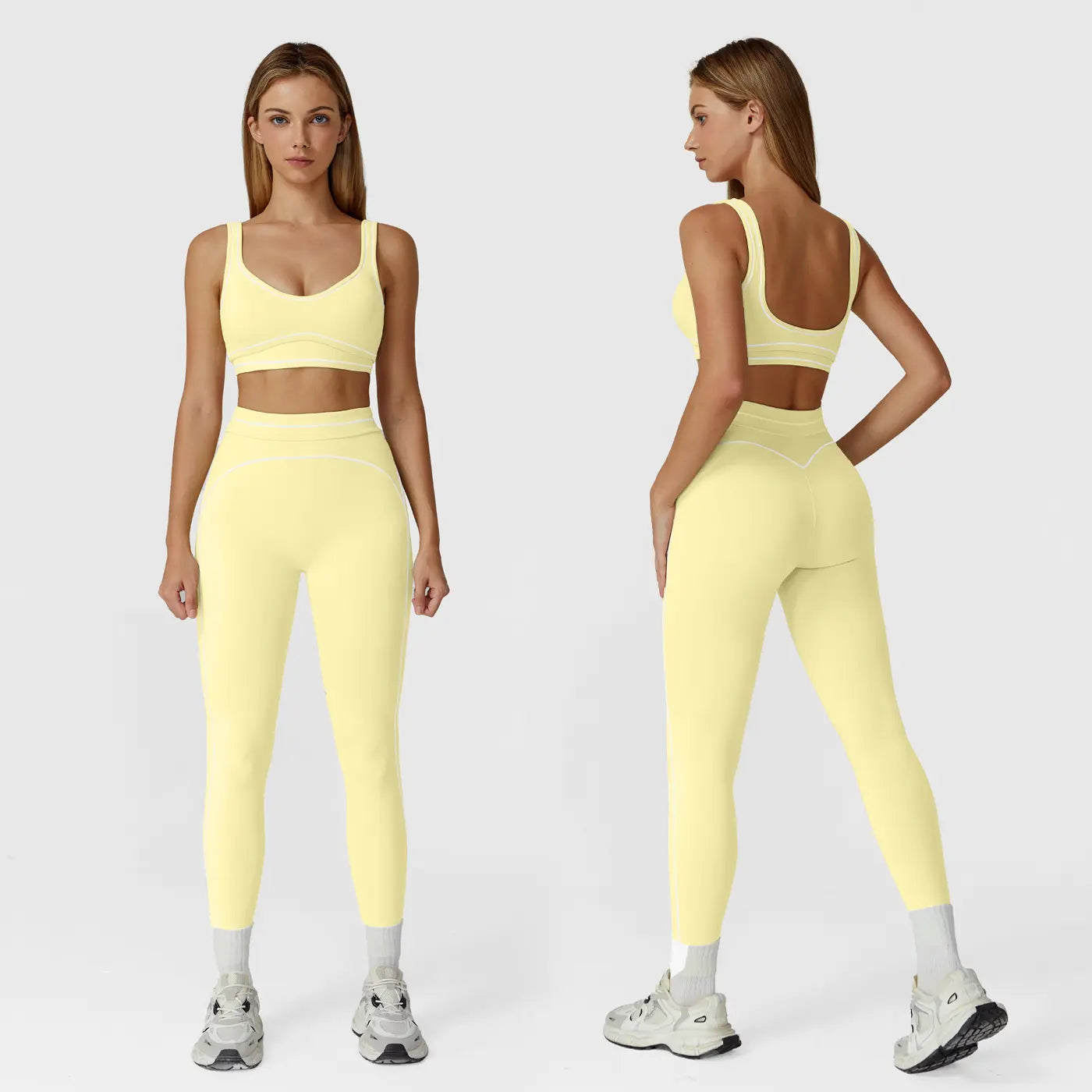 MFVIM Women'S Two-Piece Sports Set, Comfortable Activewear for Fitness and Gym, Athletic Clothing for Everyday Use Summer Sportswear Yoga Bottoms Sporty Casual Seamless