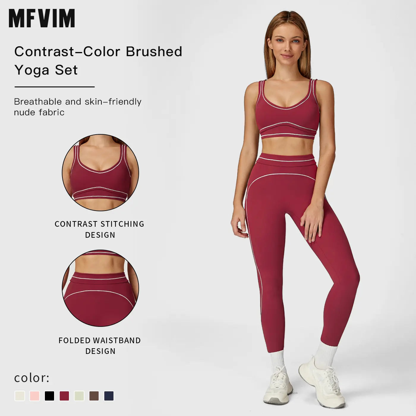 MFVIM Women'S Two-Piece Sports Set, Comfortable Activewear for Fitness and Gym, Athletic Clothing for Everyday Use Summer Sportswear Yoga Bottoms Sporty Casual Seamless
