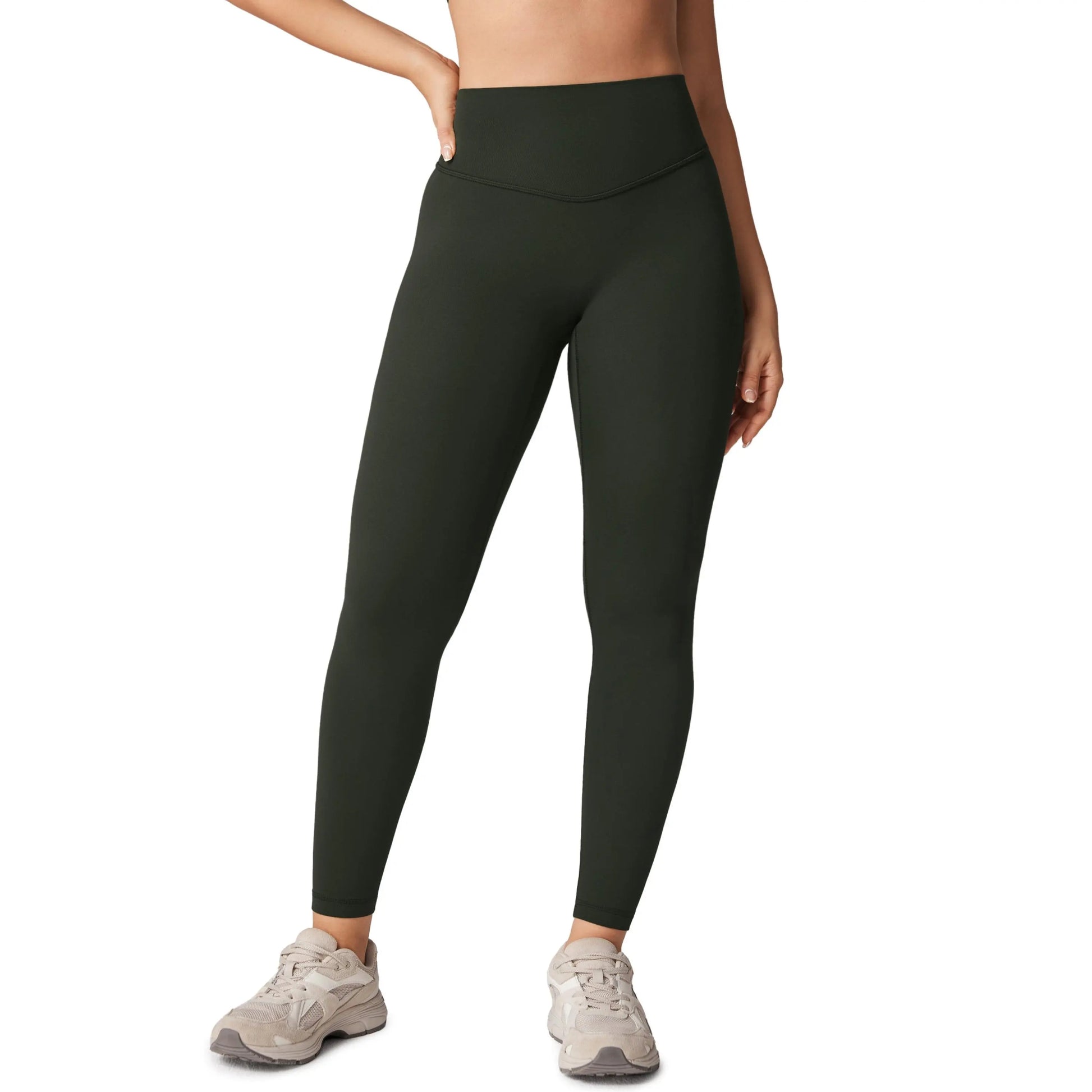 Hugcurve No Front Seam High Waisted Workout Leggings for Women Buttery Soft Yoga Pants Gym Athletic Tights - 25''/28''