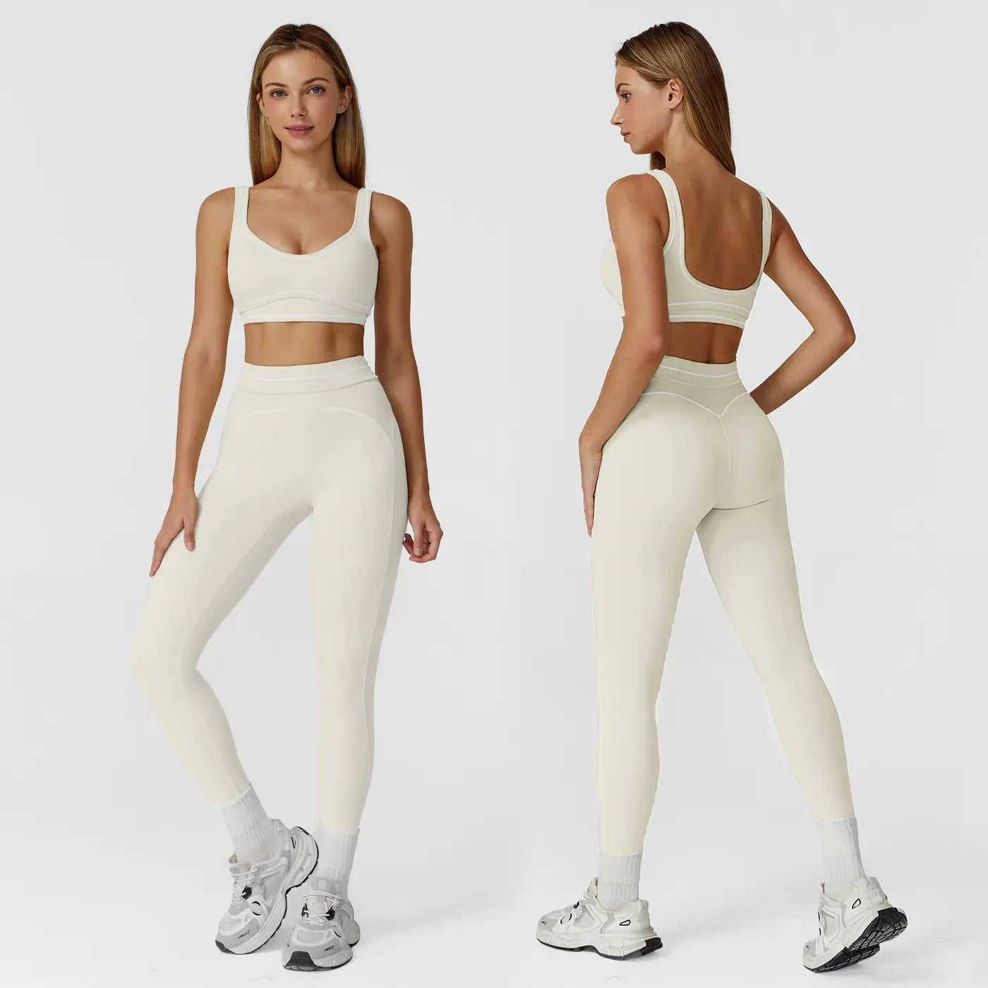 MFVIM Women'S Two-Piece Sports Set, Comfortable Activewear for Fitness and Gym, Athletic Clothing for Everyday Use Summer Sportswear Yoga Bottoms Sporty Casual Seamless