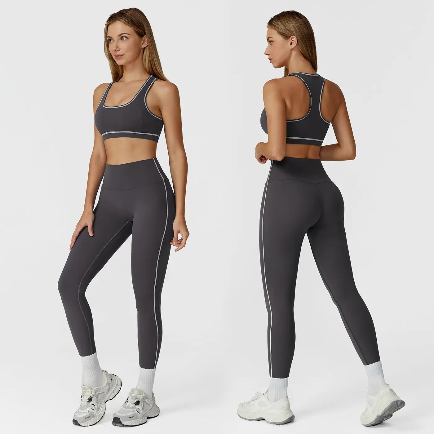MFVIM Women'S Two-Piece Sports Set, Comfortable Activewear for Fitness and Gym, Athletic Clothing for Everyday Use Summer Sportswear Yoga Bottoms Sporty Casual Seamless