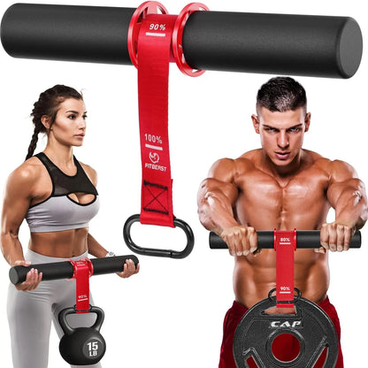 Fitbeast Forearm Strengthener & Wrist Roller with Thickened Handle, Forearm Exerciser with Adjustable Nylon Strap, 220Lbs Capacity - Ideal for Wrist, Forearm, Grip, and Arm Workouts, Grip Strength Trainer