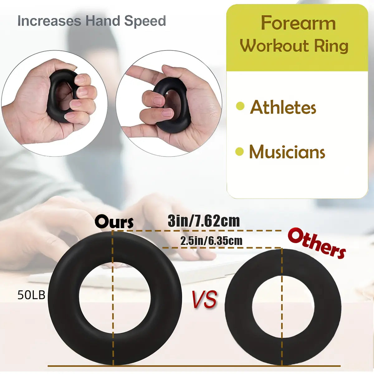 Pro Grip Trainer 4-Pack Adjustable Resistance (10-130 Lbs) - Forearm Exerciser for Muscle Development and Grip Strength Improvement (Office, Gym, Carpal Tunnel Relief)